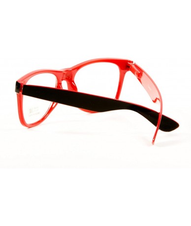 Aviator Clear Lens Eye Glasses Non Prescription Glasses Frames For Women and Men - Black & Black/Red Frame - CA18OZDH528 $11.08