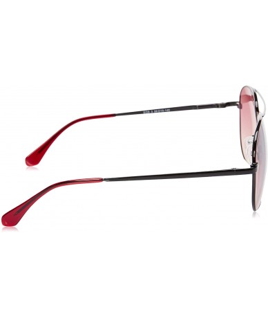 Cat Eye Unisex Aviator Sunglasses Mirrored Lens Metal Frame MR1905 - C3 Gradient Red Lens/Black Frame - CN18GS3MTEH $21.29