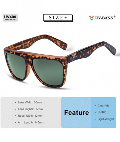 Square Polarized Sunglasses Oversized Christmas - Oversized Brown Tortoishell - CM18C9ZK87G $22.14