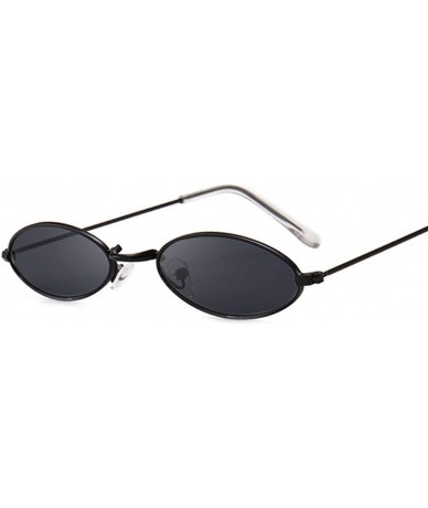 Oval Retro Oval Red Sunglasses Men Women Vintage Metal Frame Sun Glasses Lunette De Soleil Homme UV400 - Blackgray - C5197A2S...