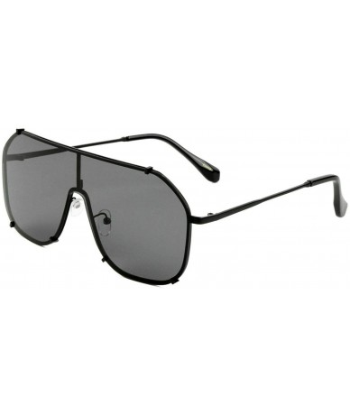 Rimless One Piece Floating Lens Luxury Shield Aviator Sunglasses - Black Frame - C918WM6G0CC $14.10