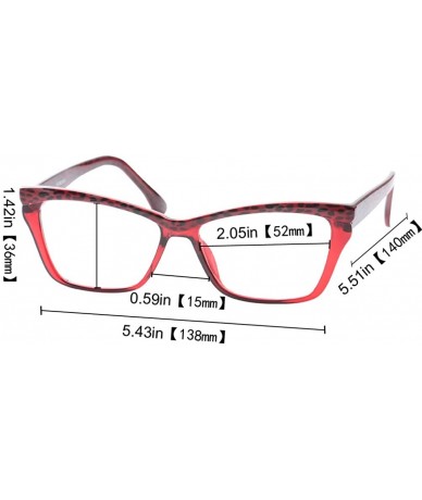 Rimless Womens Leopard Butterfly Reading Glasses Fashion Eye Glass Frame - 2 Pairs / Red + Purple - CK18IIR9ONO $18.69