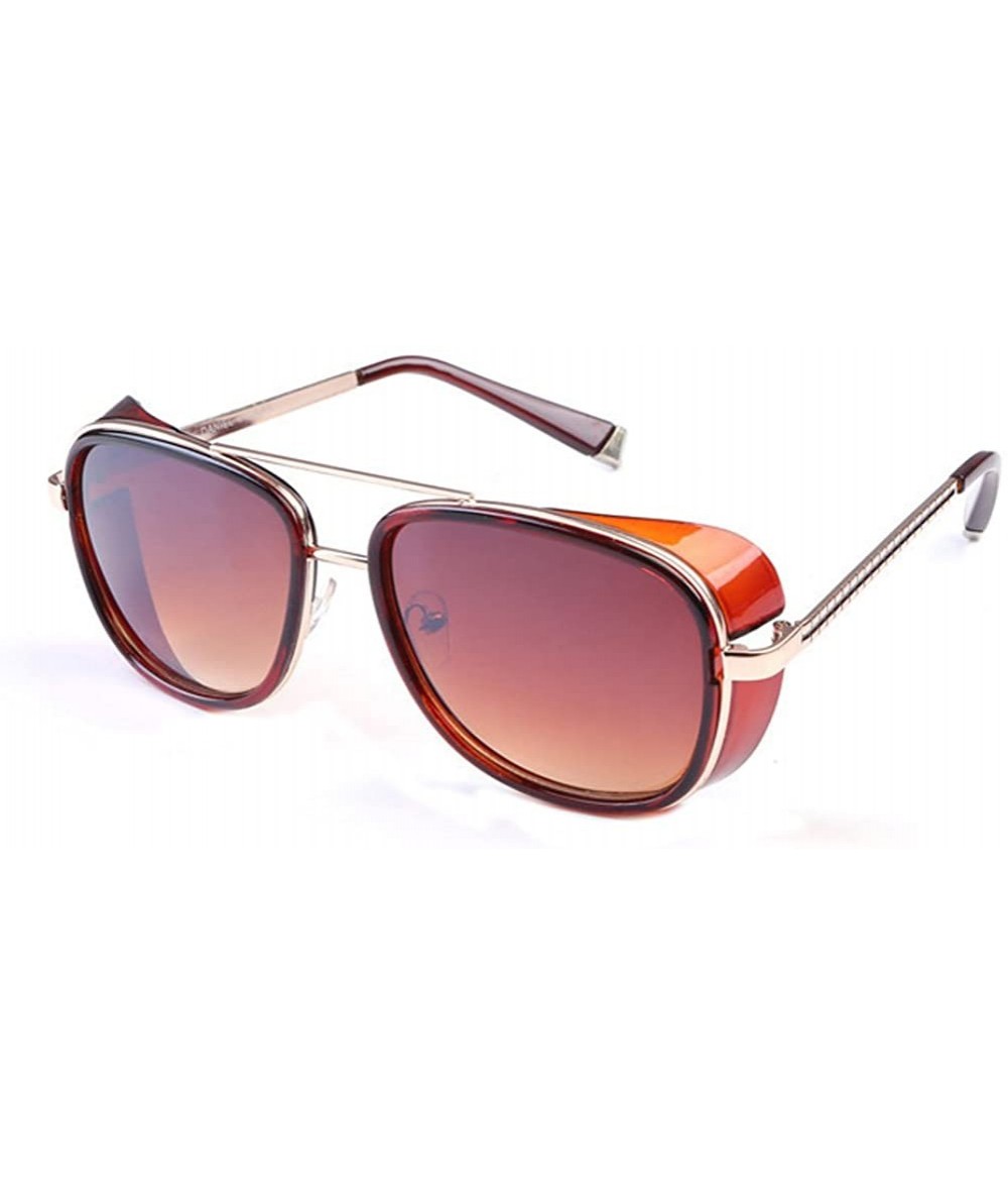 Square Men and women windproof sunglasses retro personality square sunglasses - C2 - CH18D2XLWET $8.47