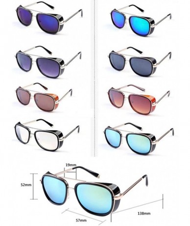 Square Men and women windproof sunglasses retro personality square sunglasses - C2 - CH18D2XLWET $8.47