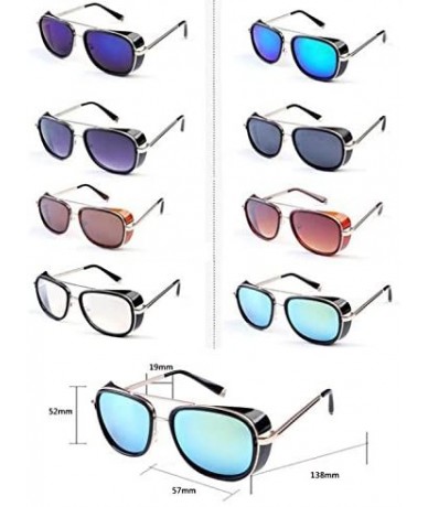 Square Men and women windproof sunglasses retro personality square sunglasses - C2 - CH18D2XLWET $8.47