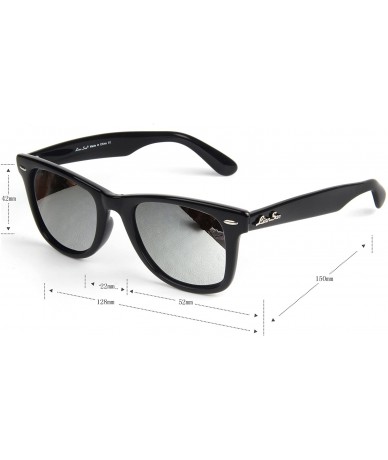 Wayfarer designer vintage retro acetate polarized women men sunglasses 2140H - Black Morrired Silver - CX12BKTUVCN $23.14