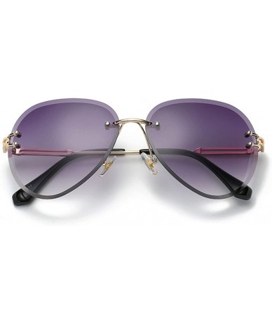 Goggle RimlSunglasses Women Sun Glasses Gradient Shades Cutting Lens FramelMetal Eyeglasses UV400 - 8 - CX197Y73Z46 $20.80