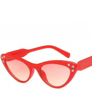 Oval Unisex Sunglasses Retro Pink Drive Holiday Oval Non-Polarized UV400 - Red - CW18RKH22R6 $10.49