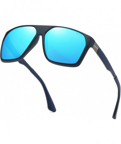 Oval Polarized Unisex Sunglasses Square Vintage Sun Glasses For Men/Women TR90 Unbreakable Frame 6020R - Ice Blue - CK18RLI99...