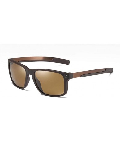 Square 45947 TR90 Polarized Light Square Sunglasses Men Women Fashion Shades C5 Black - C6 Tea - C918YKUK279 $13.01