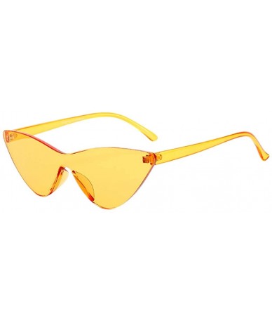 Square Europe and America sunglasses avant-garde hot candy color Glasses - Yellow - CS18OAIS05O $11.71