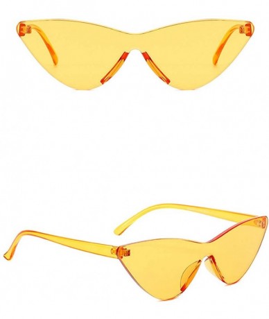 Square Europe and America sunglasses avant-garde hot candy color Glasses - Yellow - CS18OAIS05O $11.71