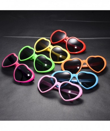 Oversized 10 Packs Neon Colors Wholesale Heart Sunglasses - Mix - CA18CKA2OUQ $17.23