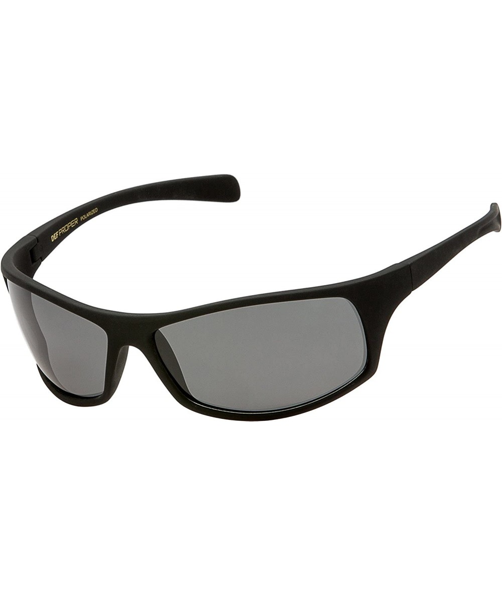 Wrap Polarized Wrap Around Sports Sunglasses - Black Matte Rubberized - Smoke - CK18CT02YHR $15.20