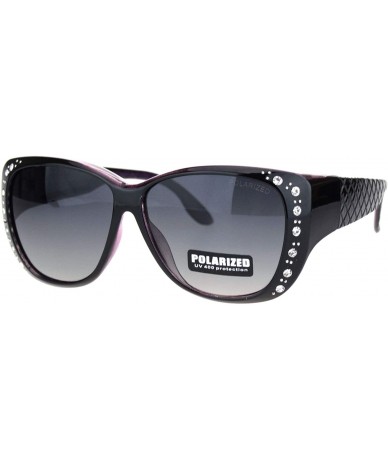 Wrap Polarized 55mm Fit Over OTG Butterfly Rhinestone Diva Sunglasses - Black Purple - C912O6TS4VP $15.91