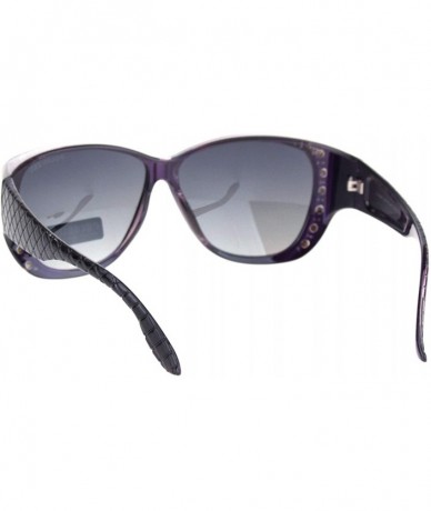 Wrap Polarized 55mm Fit Over OTG Butterfly Rhinestone Diva Sunglasses - Black Purple - C912O6TS4VP $15.91