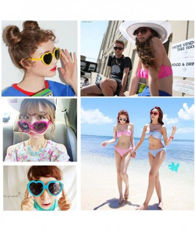Oversized 10 Packs Neon Colors Wholesale Heart Sunglasses - Mix - CA18CKA2OUQ $17.23