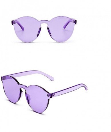 Rimless Colorful Reflective Rimless Sunglasses Fashion Vintage Eyewear for Unisex/ - Violet - CA18NG59L09 $9.21