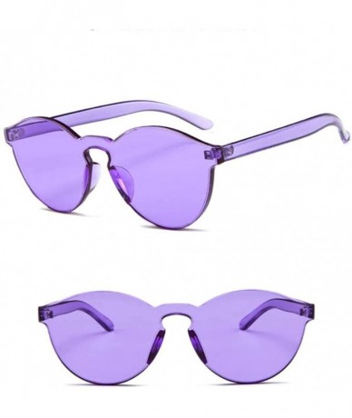 Rimless Colorful Reflective Rimless Sunglasses Fashion Vintage Eyewear for Unisex/ - Violet - CA18NG59L09 $9.21