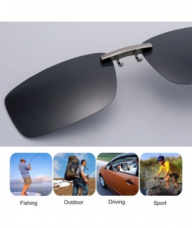 Aviator Polarized Clip-on Sunglasses Lenses Glasses Unbreakable Driving Fishing Outdoor Sport Travelling New - Black - CH11PL...