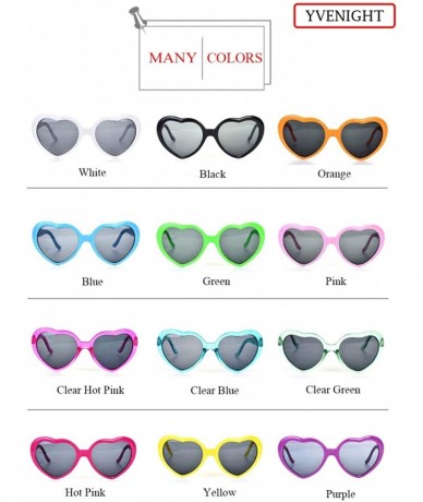 Oversized YVENIGHT 8 Pack of Neon Colors Heart Shaped Sunglasses in Bulk for Women Bachelorette Party Favors Accessories - CL...