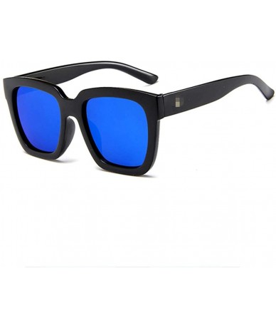 Semi-rimless Polarized Sunglasses Mirrored Men - Blue - CQ18R5X4QIZ $11.30