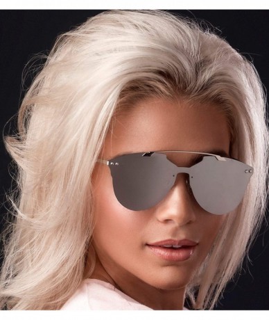 Rimless Men Women Sunglasses Blaze Double Bridge UV400 Protection Light Weight - CR18DXZ2TO7 $9.09