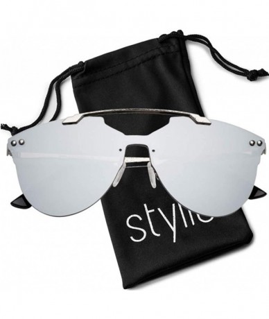 Rimless Men Women Sunglasses Blaze Double Bridge UV400 Protection Light Weight - CR18DXZ2TO7 $9.09