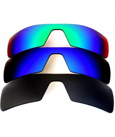Oversized Replacement Lenses Oil Rig Black&Blue&Green Color Sunglasses 3 Pairs Polarized - C7127V5WGZF $43.53