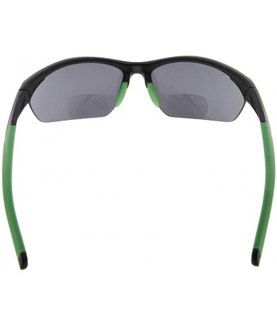 Sport Retro Mens Womens Sports Half-Rimless Bifocal Sunglasses - Black Frame/Green Arm - C7189X6EROD $19.61