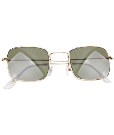 Square Sunglasses Creative Eyeglasses Decorative - Gold Frame Black Green Slice - CU190OS0ML2 $11.27