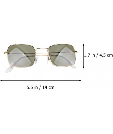 Square Sunglasses Creative Eyeglasses Decorative - Gold Frame Black Green Slice - CU190OS0ML2 $17.98