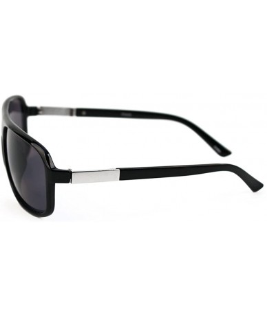 Aviator Unisex Plastic Aviator Polarized Sunglasses P2425 - Black - CH17YQR20NA $11.36