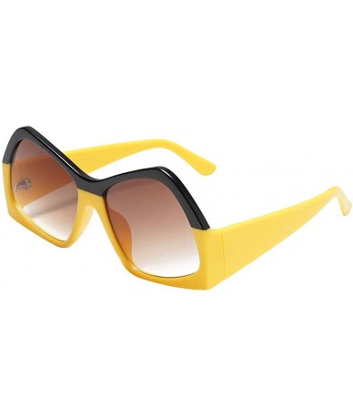 Wrap Women Men Vintage Oversized Eye Sunglasses Retro Lightweight Eyewear Fashion Radiation Protection UV Resistance - C7196E...