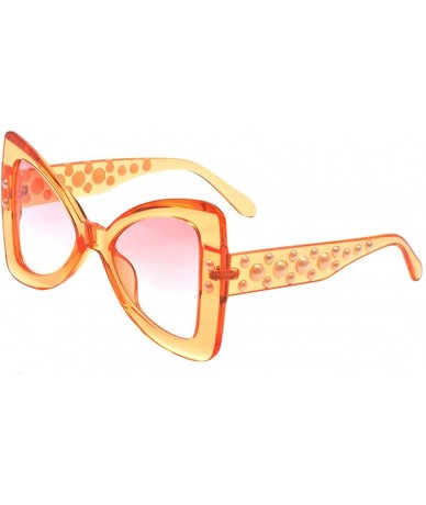 Oversized Women's Oversize Large Bow Tie Shape Tinted Lens Butterfly Sunglasses - Orange - CQ18992DE2W $19.35