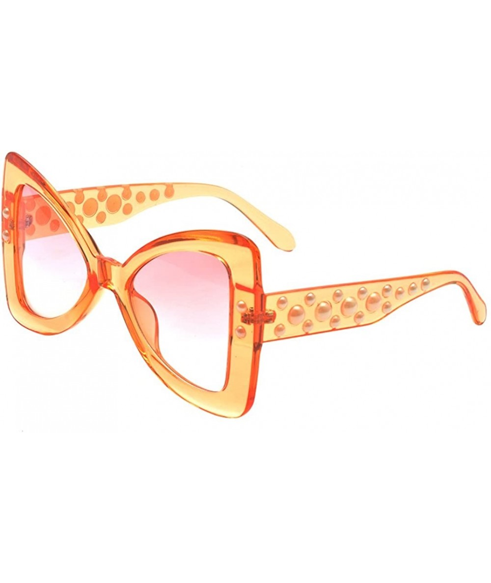 Oversized Women's Oversize Large Bow Tie Shape Tinted Lens Butterfly Sunglasses - Orange - CQ18992DE2W $22.91