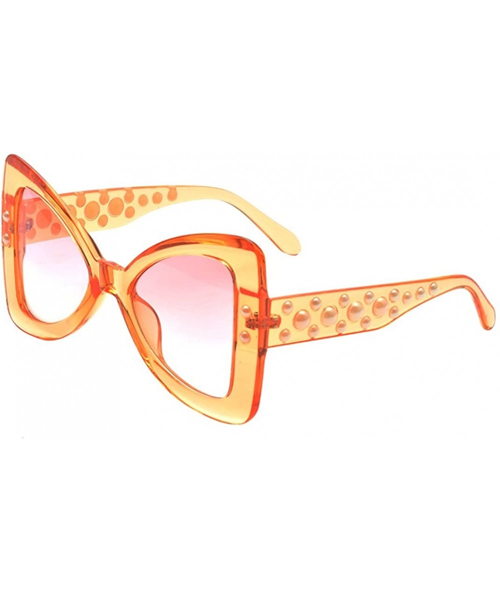 Oversized Women's Oversize Large Bow Tie Shape Tinted Lens Butterfly Sunglasses - Orange - CQ18992DE2W $9.17