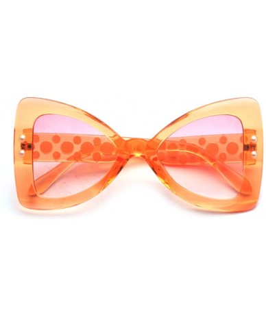 Oversized Women's Oversize Large Bow Tie Shape Tinted Lens Butterfly Sunglasses - Orange - CQ18992DE2W $19.35