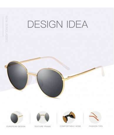 Round Retro metal round sunglasses fashion men and women general UV400 Classic glasses - Gold-gray - CP18XHOAZCR $21.77