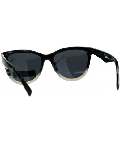 Rectangular Polarized Designer Horn Rim Plastic Hipster Sunglasses - Black Grey - CB18CSQRYWS $14.68