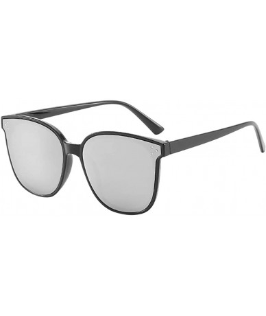 Oversized Women's Lightweight Oversized Fashion Sunglasses - Mirrored Polarized Lens - Silver - CE18RIW4Q2A $7.96