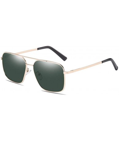Aviator Men's Metal Polarizing Sunglasses Classic European and American Square Driving Sunglasses - D - C918Q9EMHLY $56.04