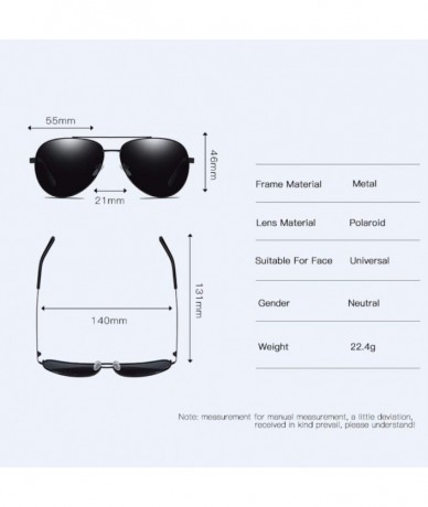 Aviator Men's Metal Polarizing Sunglasses Classic European and American Square Driving Sunglasses - D - C918Q9EMHLY $24.99