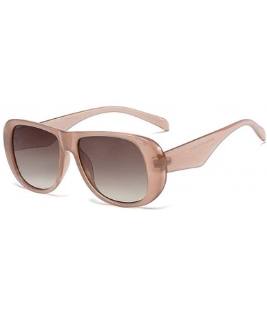 Square Oversized Square Sunglasses Vintage Gradient - Brown&gray - CN18TU0O3ZX $14.69