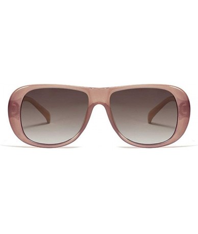 Square Oversized Square Sunglasses Vintage Gradient - Brown&gray - CN18TU0O3ZX $14.69