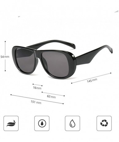 Square Oversized Square Sunglasses Vintage Gradient - Brown&gray - CN18TU0O3ZX $14.69