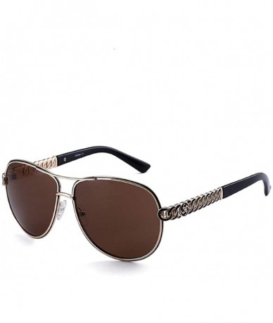 Aviator Designer Pilot Sun Glasses Male Driver Driving Shades Ladies Sunglasses - Brown - CP18WCZ7XRN $41.86