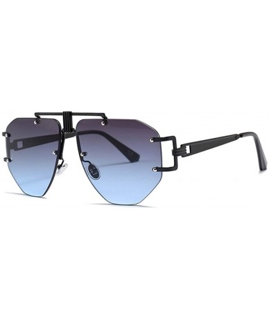 Oversized Oversized Rimless Sunglasses For Women Irregular Alloy Unique Frames Shades UV400 - C6 - CA1900ORQ5Y $23.30