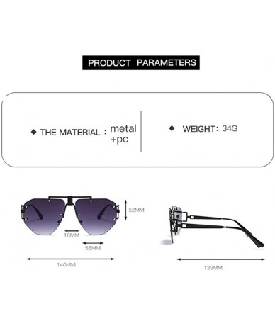 Oversized Oversized Rimless Sunglasses For Women Irregular Alloy Unique Frames Shades UV400 - C6 - CA1900ORQ5Y $15.22