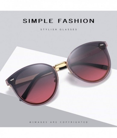 Oversized Oversized Polarized Sunglasses for Women-Round Classic Fashion UV400 Protection 8052 - Red - CA195MAT4C7 $7.64